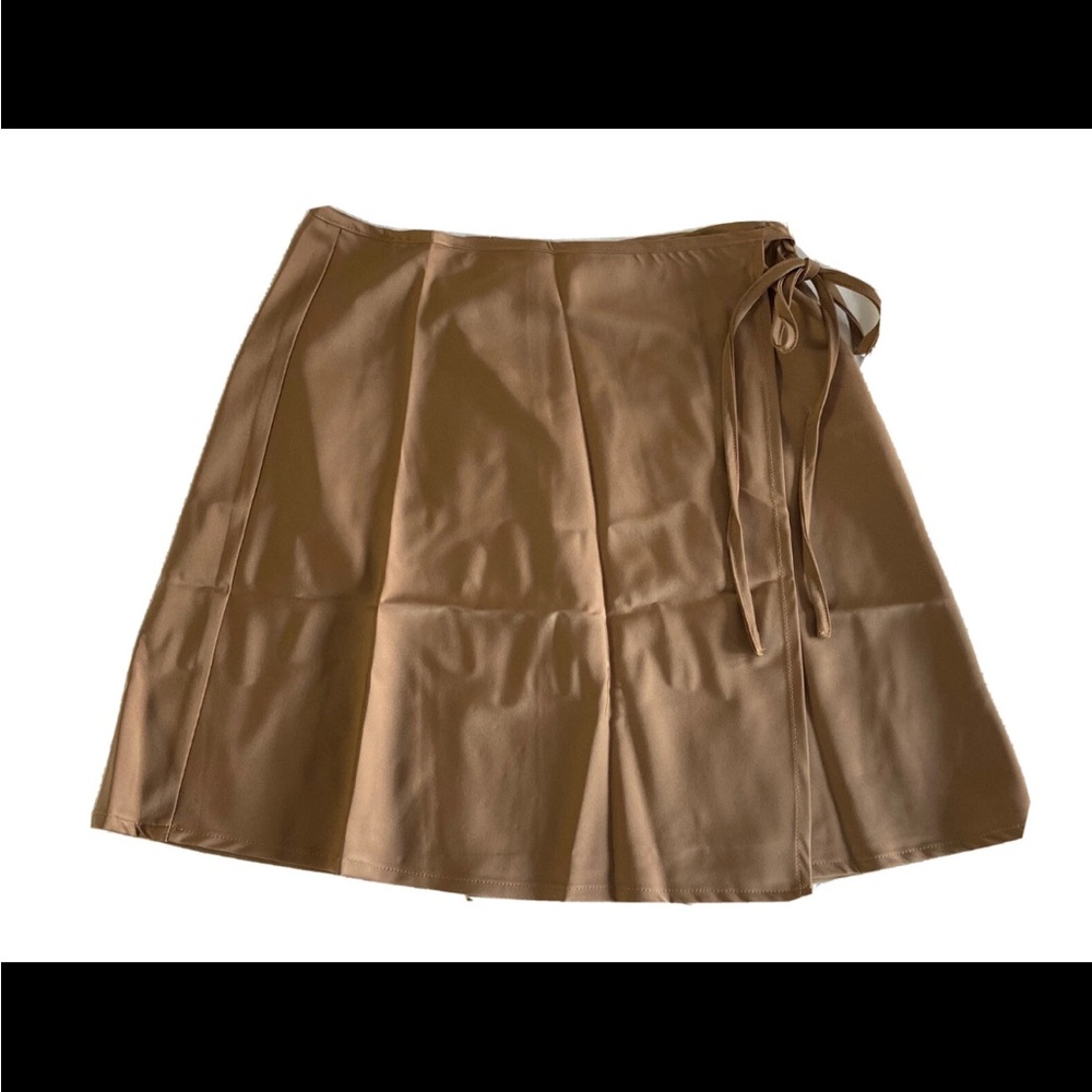 Princess Polly ANNA NELL brown mini wrap skirt size 4